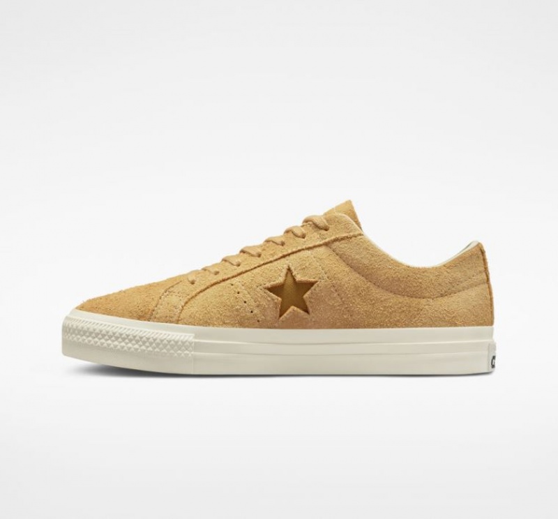 Tenis Skate Converse Cons One Star Pro Vintage Suede Hombre Doradas | COLOMBIA L4912B