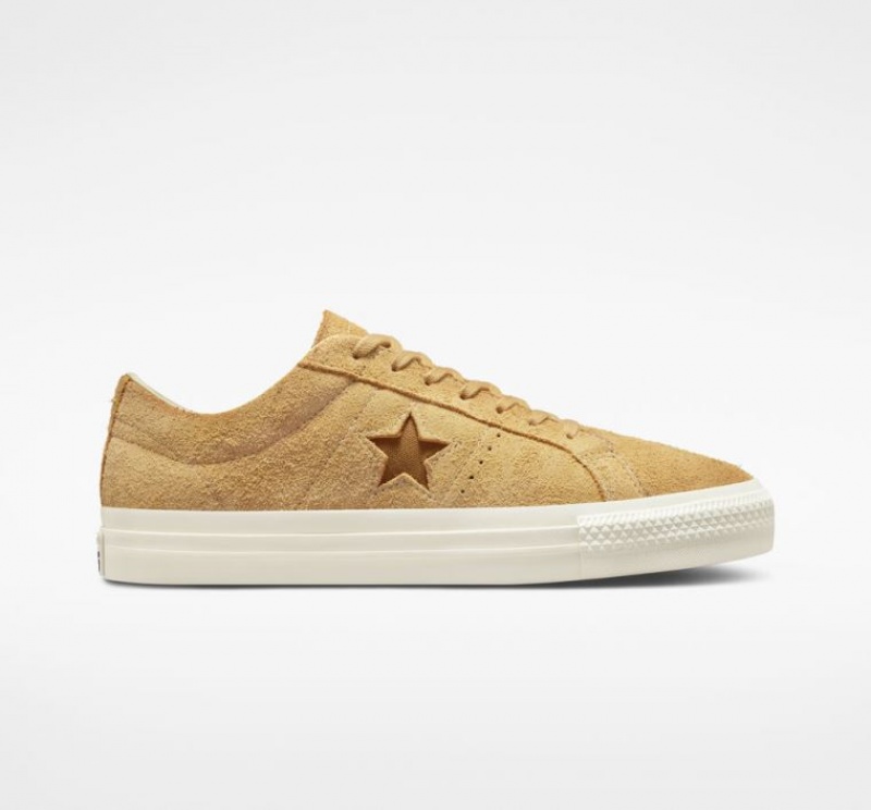 Tenis Skate Converse Cons One Star Pro Vintage Suede Hombre Doradas | COLOMBIA L4912B