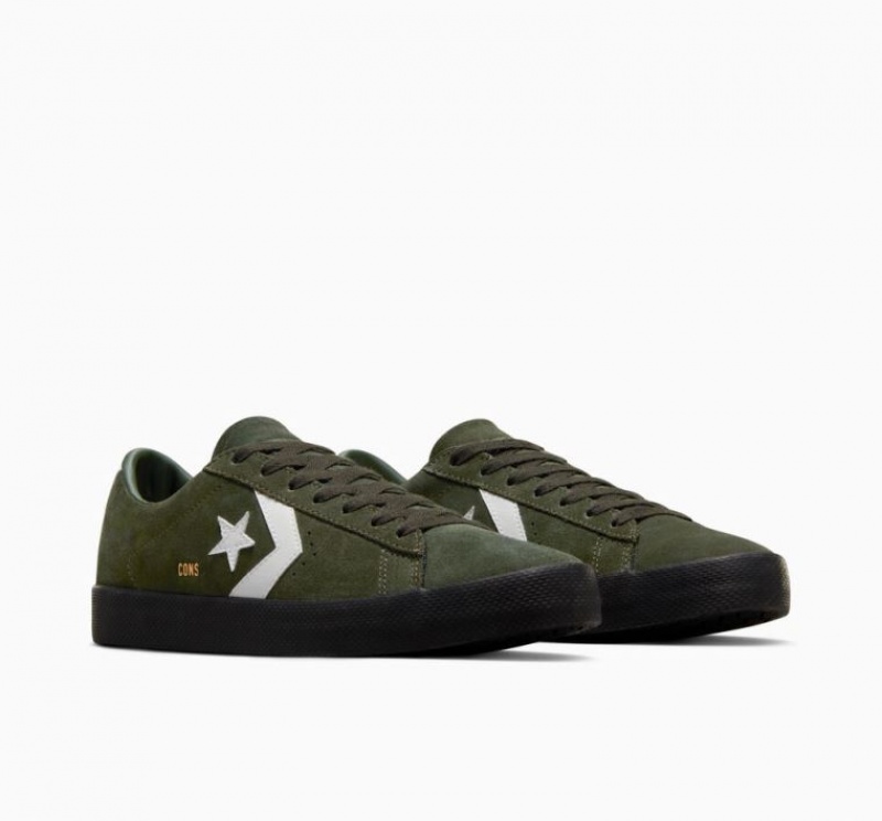 Tenis Skate Converse Cons Pl Vulc Pro Suede Mujer Verde Oscuro | COLOMBIA H9083R