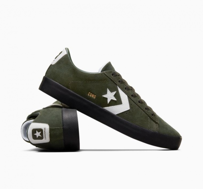 Tenis Skate Converse Cons Pl Vulc Pro Suede Mujer Verde Oscuro | COLOMBIA H9083R